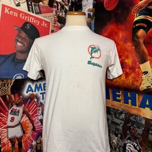 Vintage 90s Miami Dolphins Dan Marino NFL Football Fire and Desire Tee Sz Medium